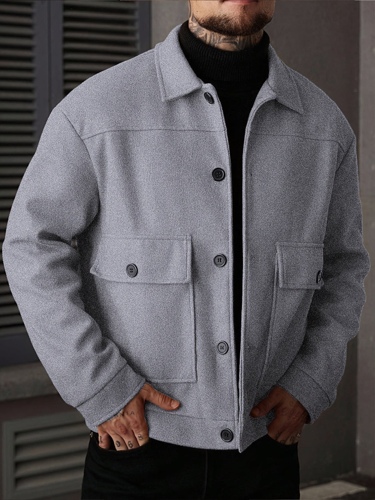Dixon Brushed Flap Pocket Overshirt Jacket