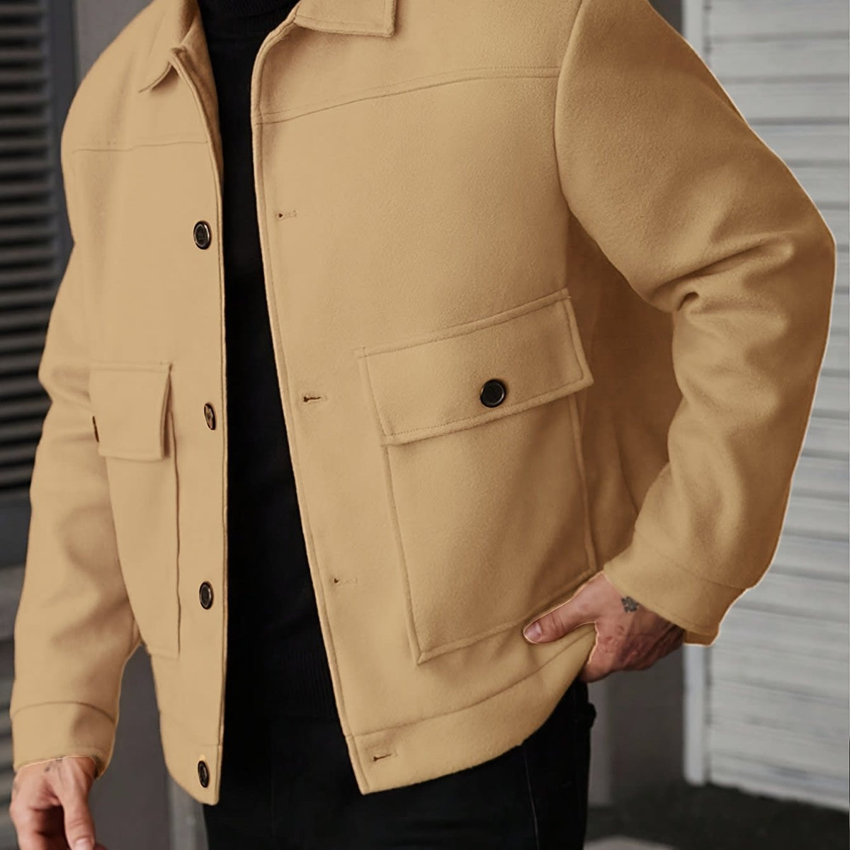 Dixon Brushed Flap Pocket Overshirt Jacket