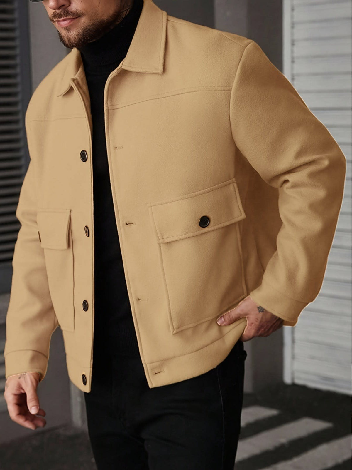 Dixon Brushed Flap Pocket Overshirt Jacket
