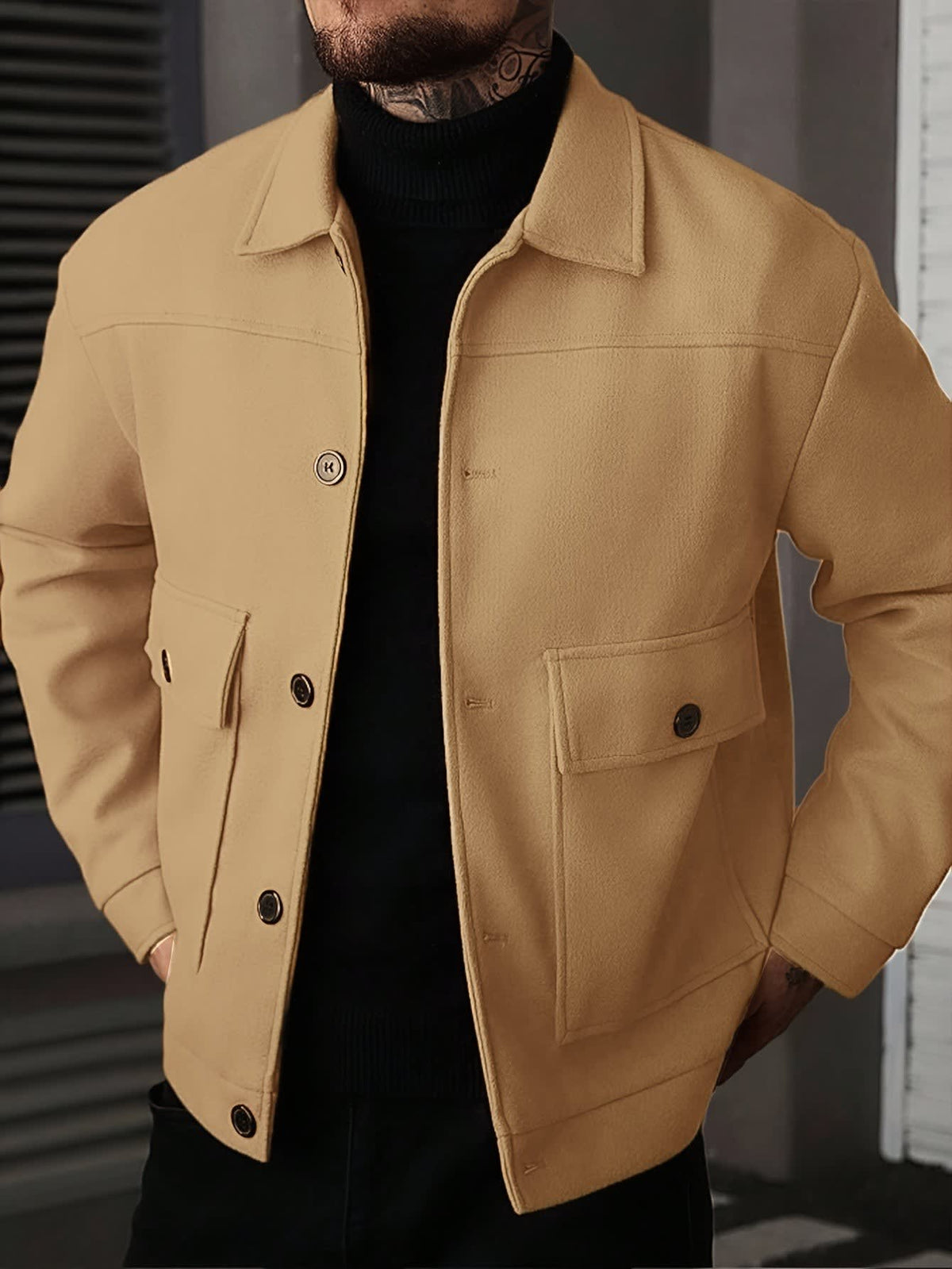 Dixon Brushed Flap Pocket Overshirt Jacket
