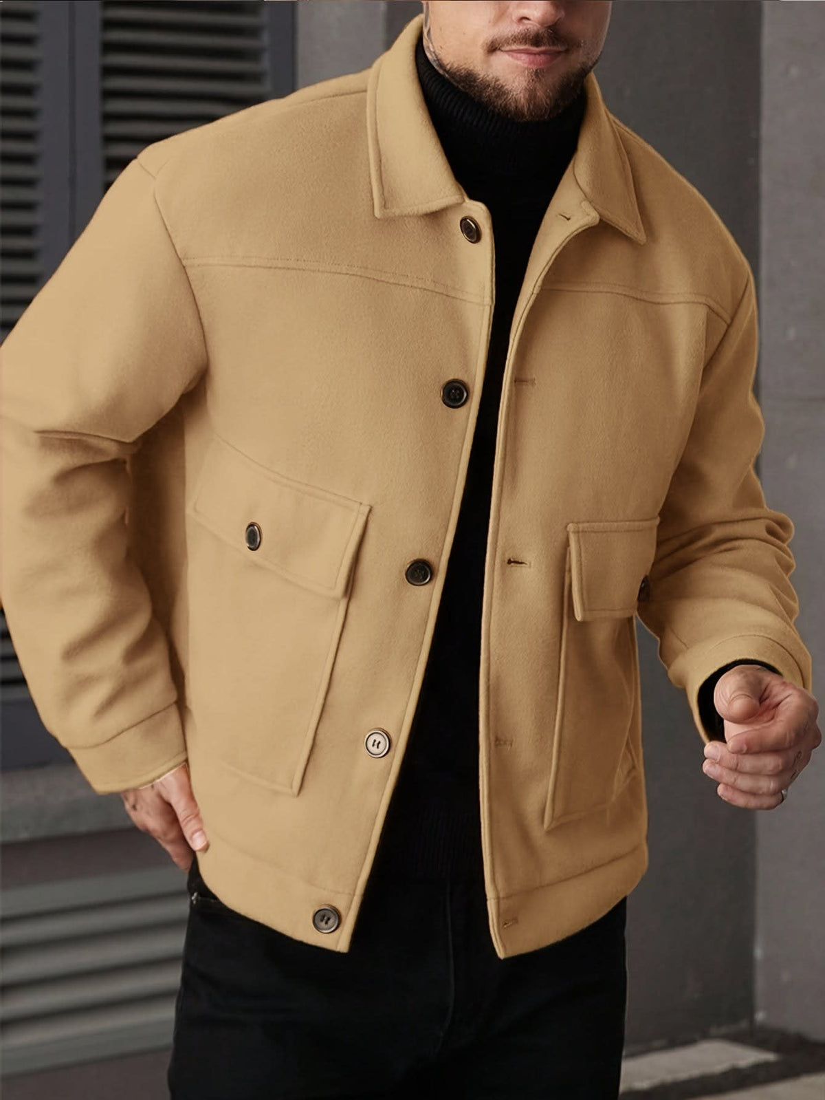 Dixon Brushed Flap Pocket Overshirt Jacket