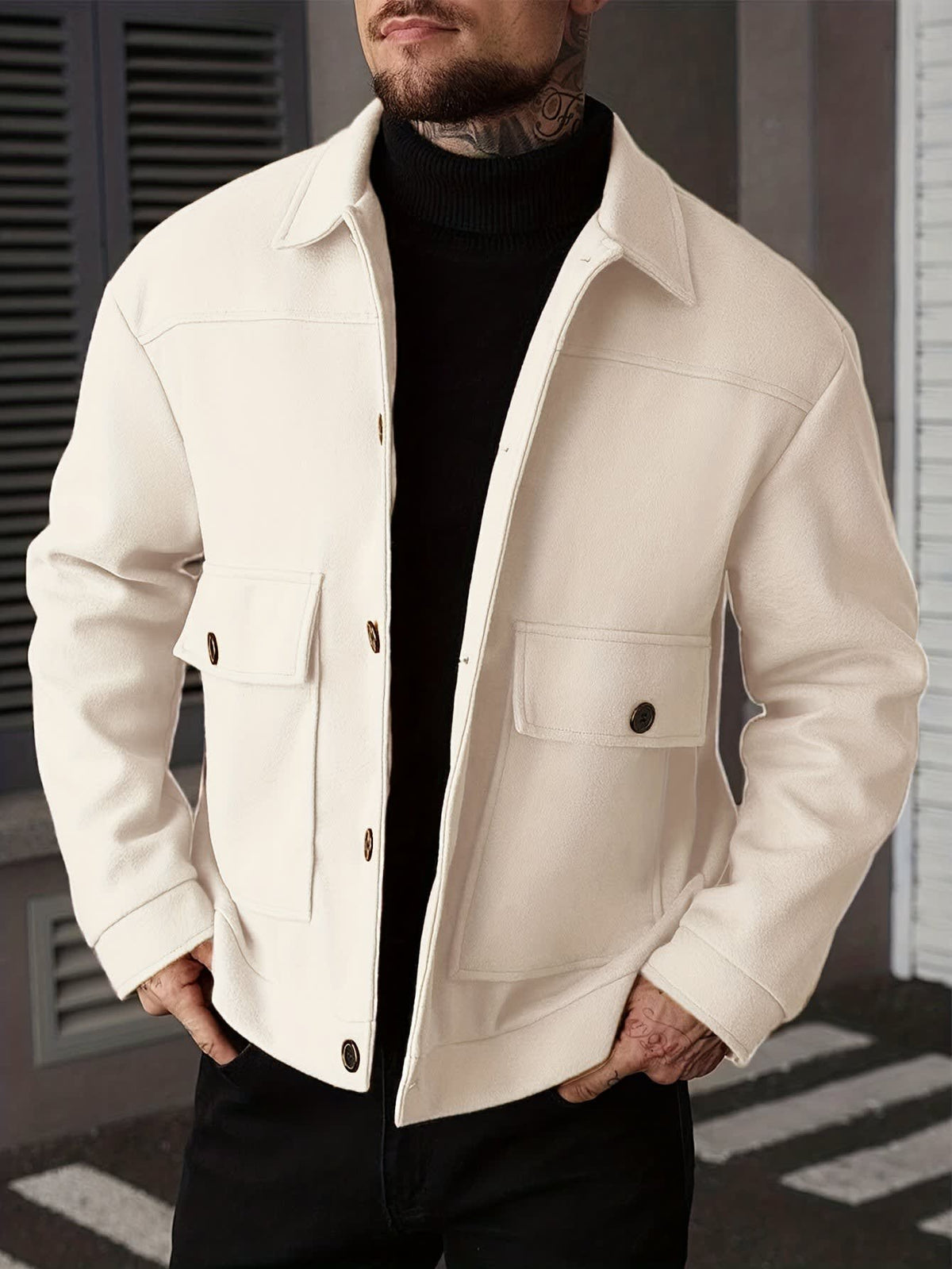 Dixon Brushed Flap Pocket Overshirt Jacket