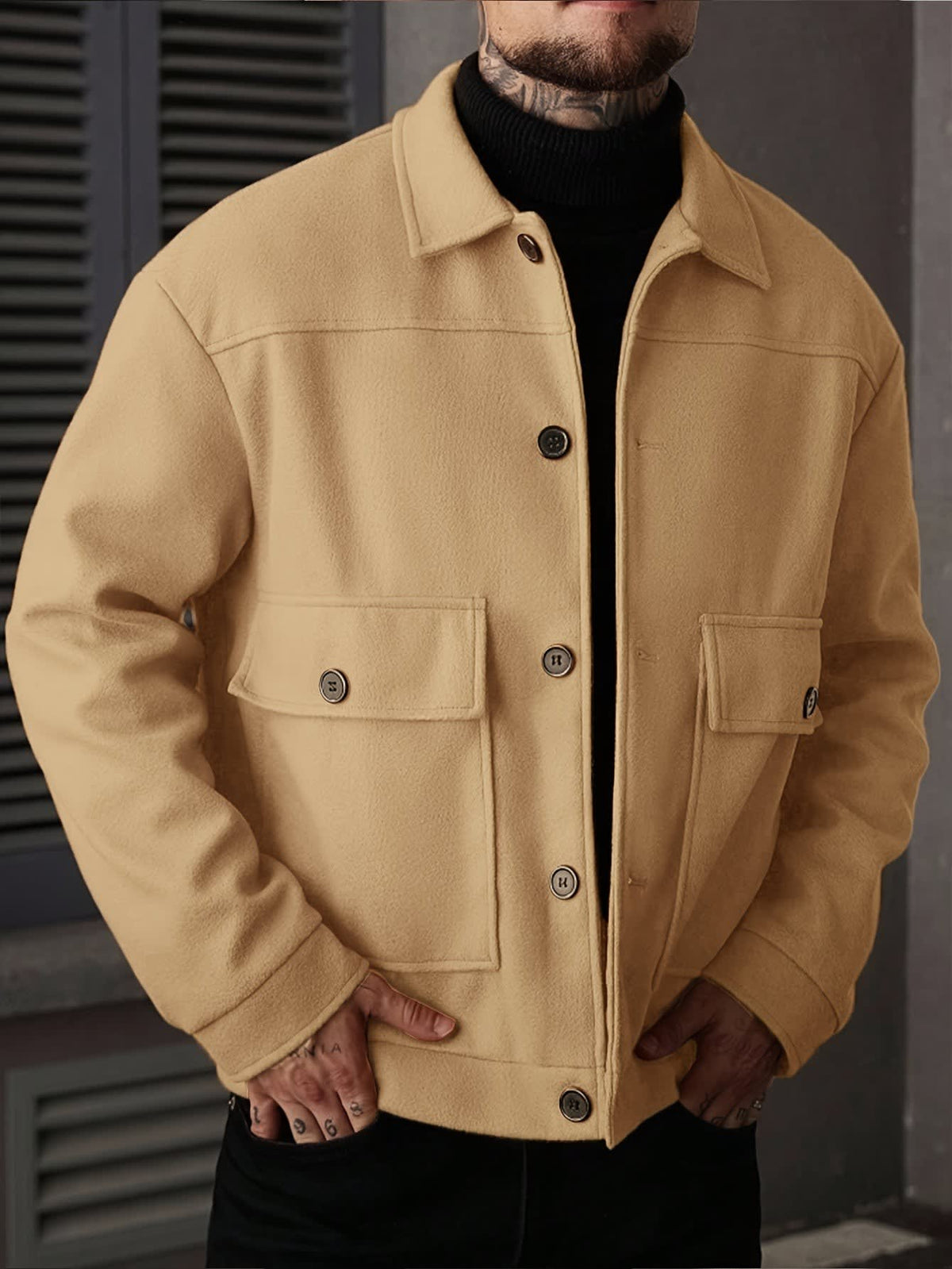 Dixon Brushed Flap Pocket Overshirt Jacket