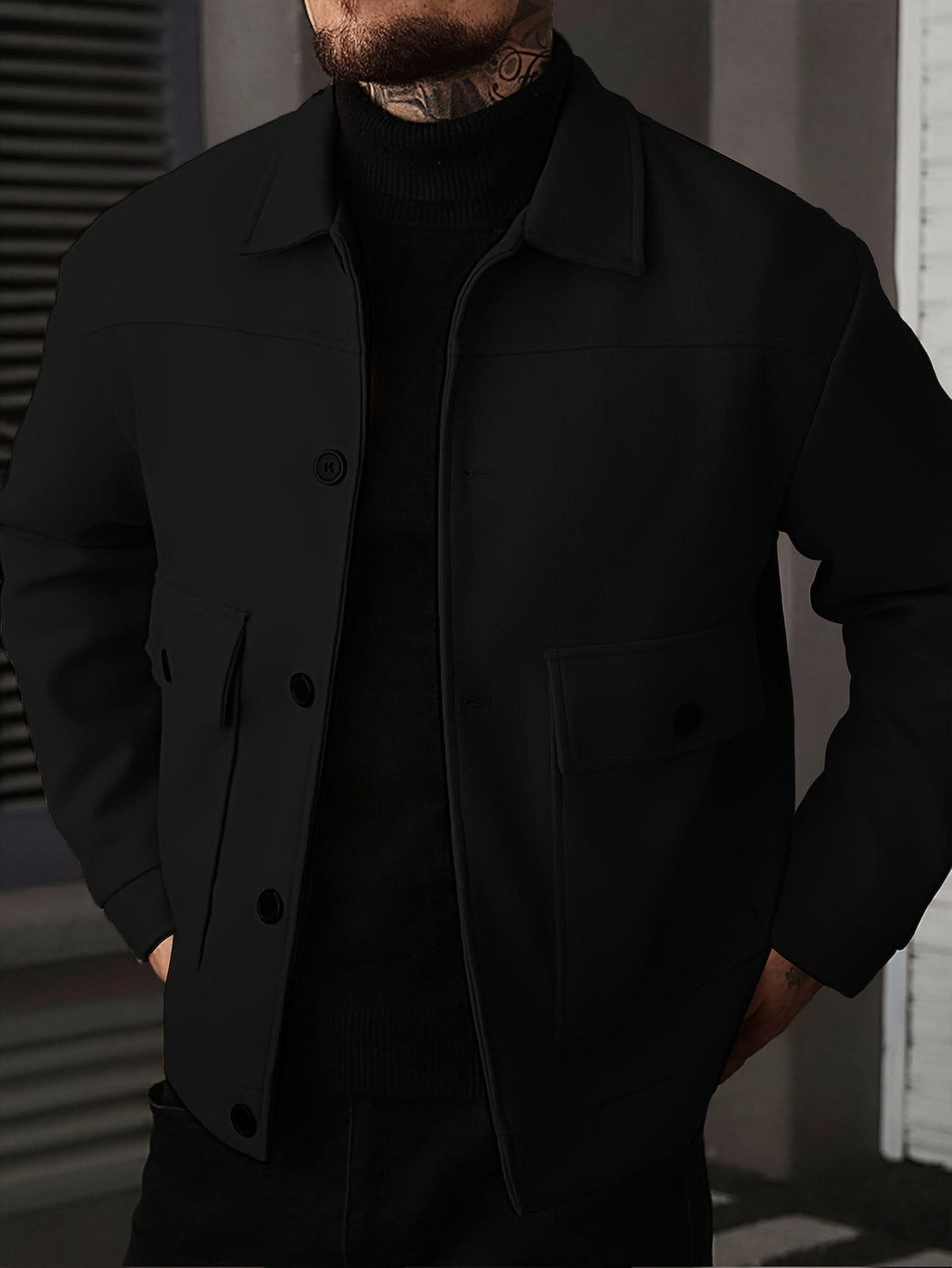 Dixon Brushed Flap Pocket Overshirt Jacket