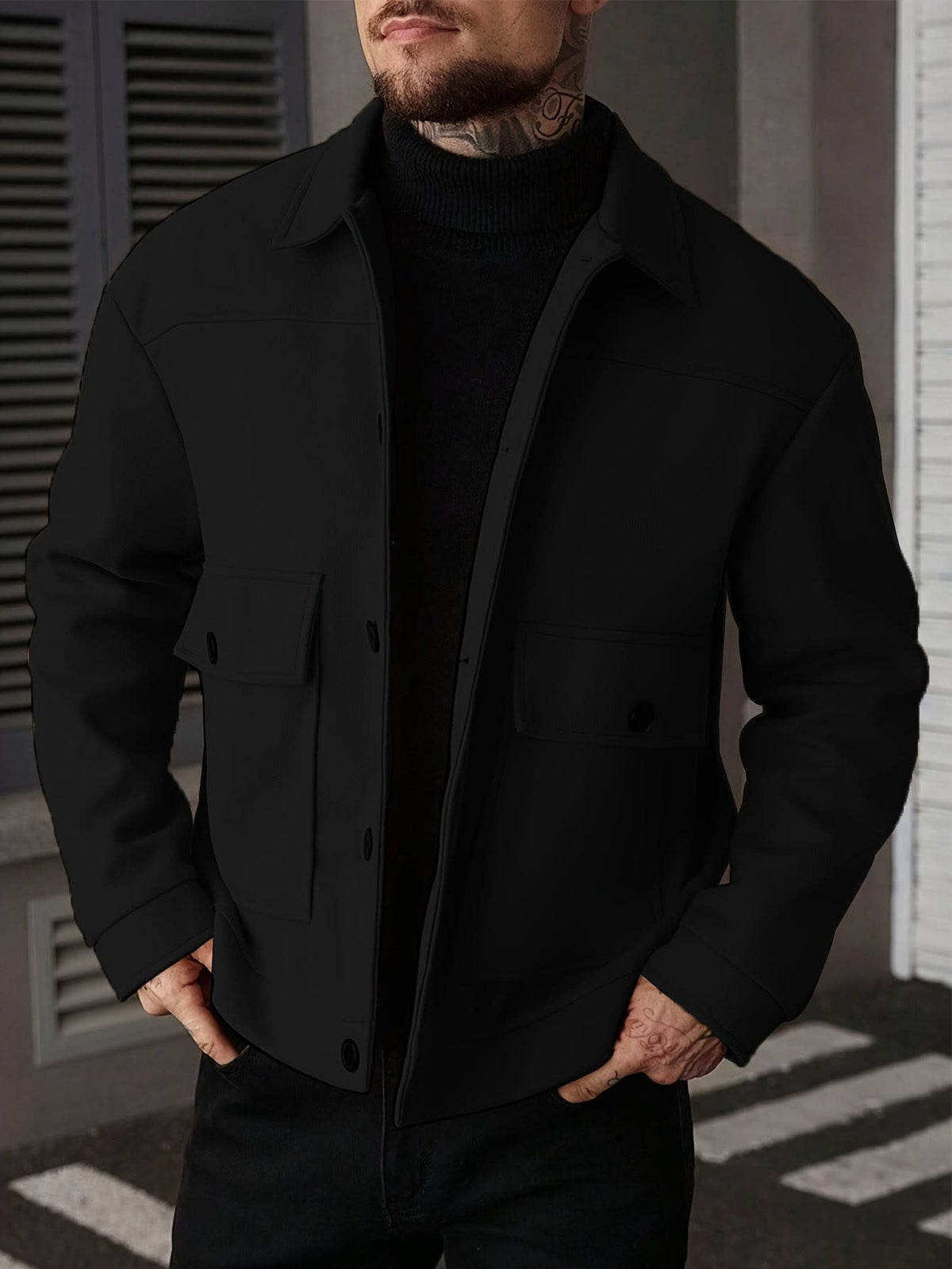 Dixon Brushed Flap Pocket Overshirt Jacket
