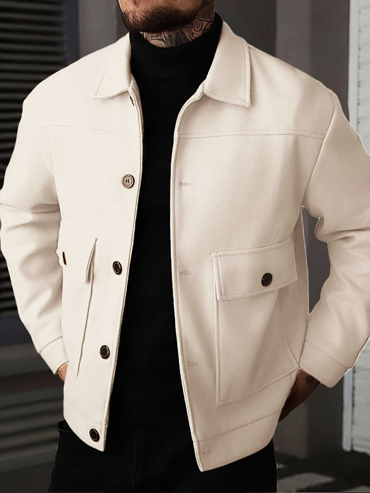 Dixon Brushed Flap Pocket Overshirt Jacket