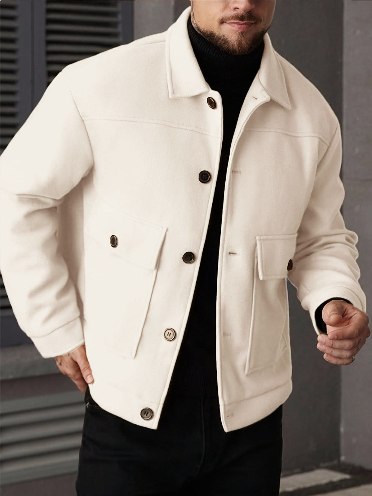 Dixon Brushed Flap Pocket Overshirt Jacket