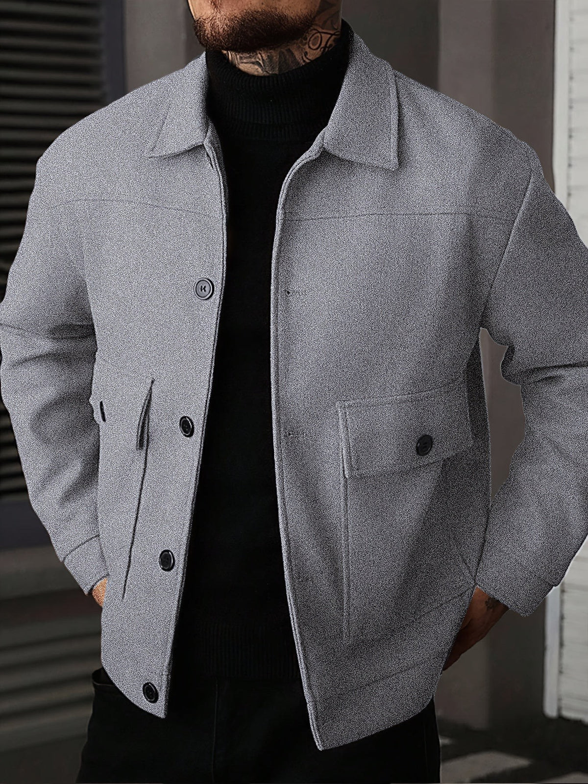 Dixon Brushed Flap Pocket Overshirt Jacket