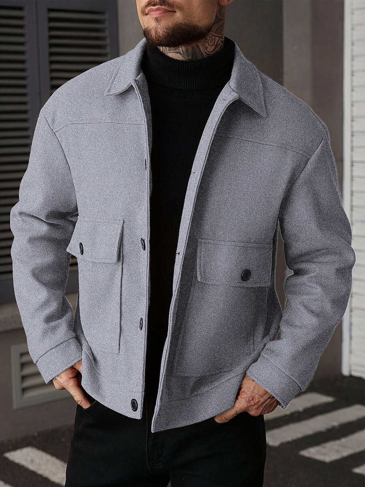 Dixon Brushed Flap Pocket Overshirt Jacket