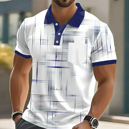 Adrian Geometric Print Short Sleeve Polo_3