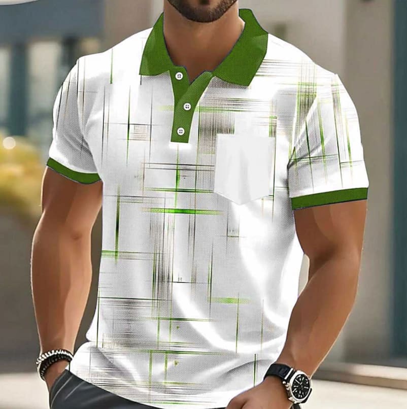 Adrian Geometric Print Short Sleeve Polo_5