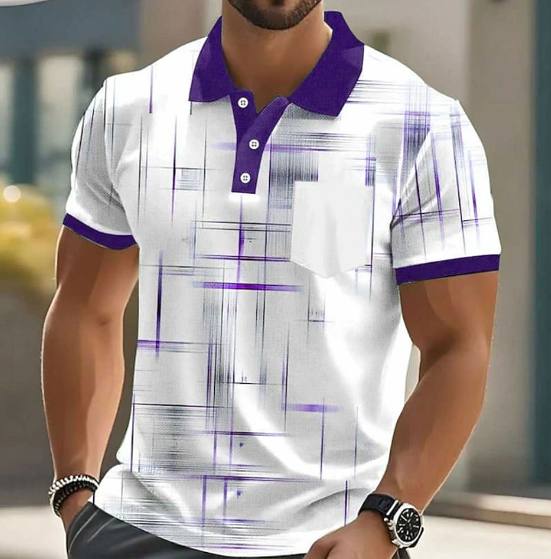 Adrian Geometric Print Short Sleeve Polo_8