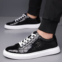 Manning Croc Texture Lace Up Sneakers
