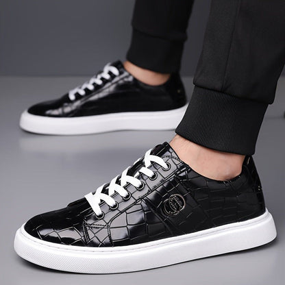 Manning Croc Texture Lace Up Sneakers_2