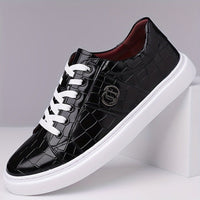 Manning Croc Texture Lace Up Sneakers