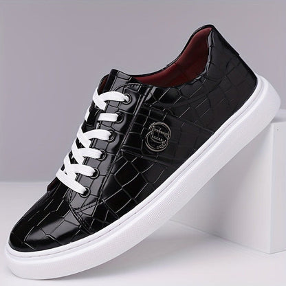Manning Croc Texture Lace Up Sneakers_3
