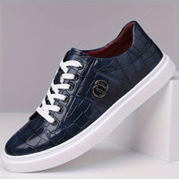 Manning Croc Texture Lace Up Sneakers