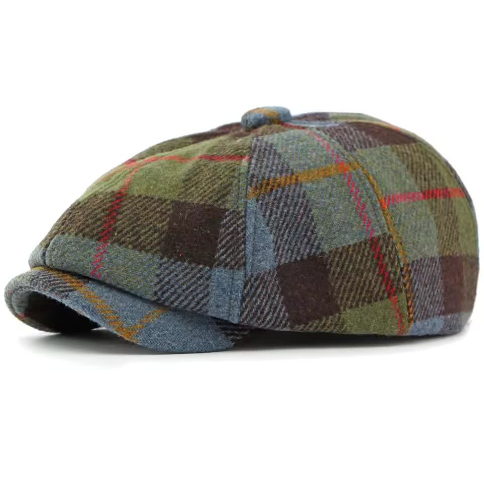 Quade Patchwork Check Flat Cap