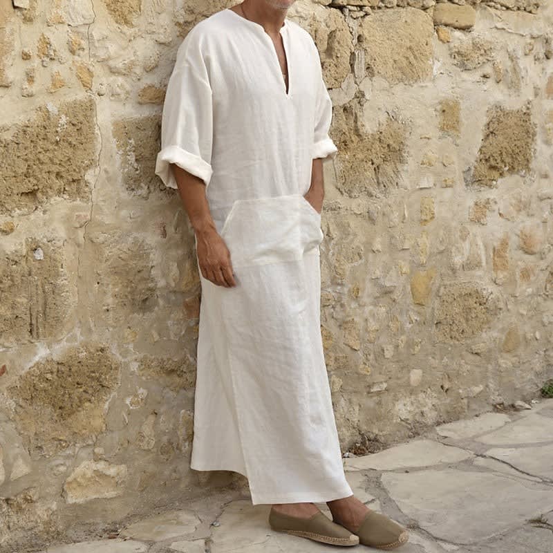 King Split Neck Longline Kaftan Robe