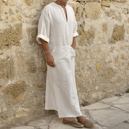 King Split Neck Longline Kaftan Robe_1