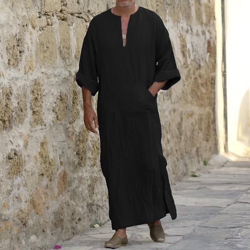 King Split Neck Longline Kaftan Robe
