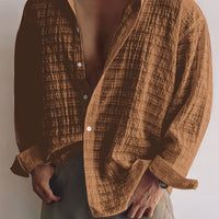 Albie Crinkled Weave Long Sleeve Shirt