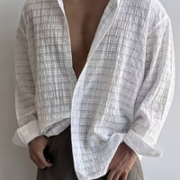 Albie Crinkled Weave Long Sleeve Shirt