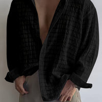 Albie Crinkled Weave Long Sleeve Shirt