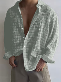 Albie Crinkled Weave Long Sleeve Shirt