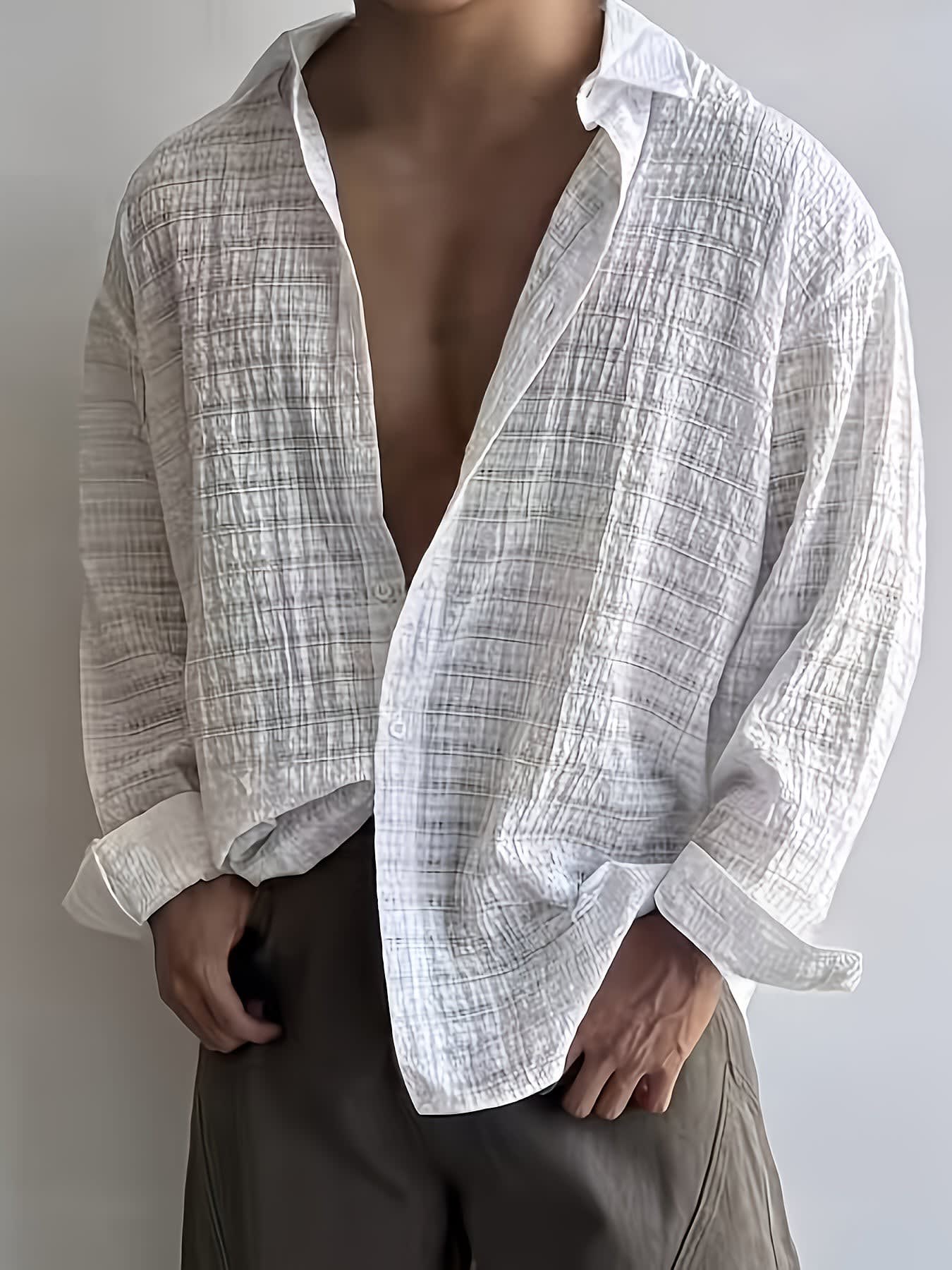 Albie Crinkled Weave Long Sleeve Shirt_4