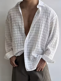 Albie Crinkled Weave Long Sleeve Shirt