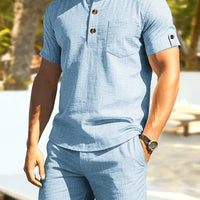 Morton Stand Collar Shirt and Shorts Set