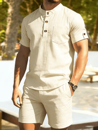 Morton Stand Collar Shirt and Shorts Set