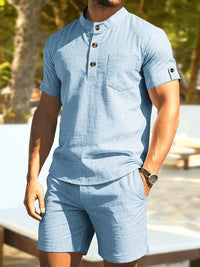 Morton Stand Collar Shirt and Shorts Set