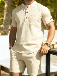 Morton Stand Collar Shirt and Shorts Set