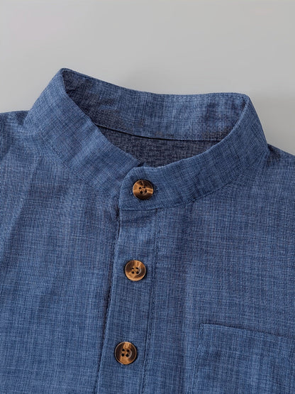 Morton Stand Collar Shirt and Shorts Set_9