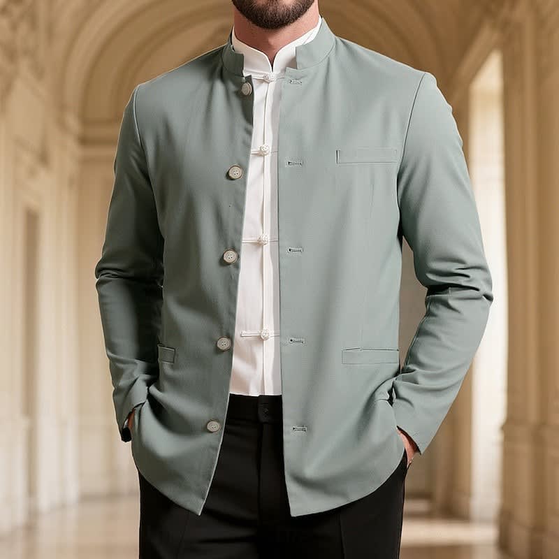 Delmar Mandarin Collar Button Front Jacket