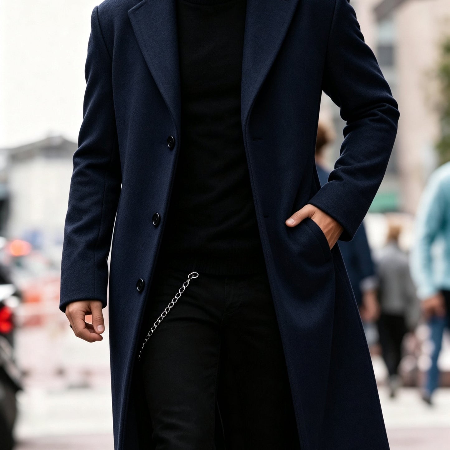 Eamon Notch Lapel Longline Overcoat_1