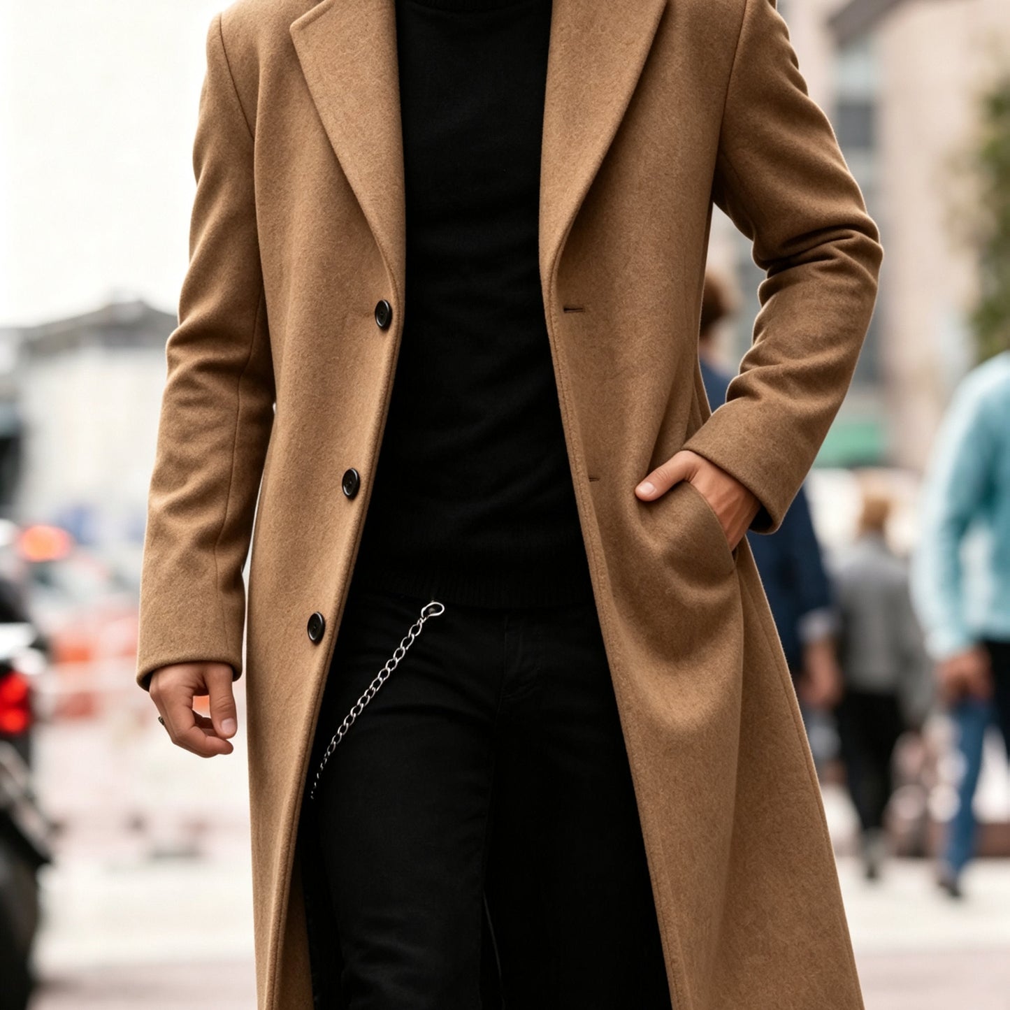 Eamon Notch Lapel Longline Overcoat_13