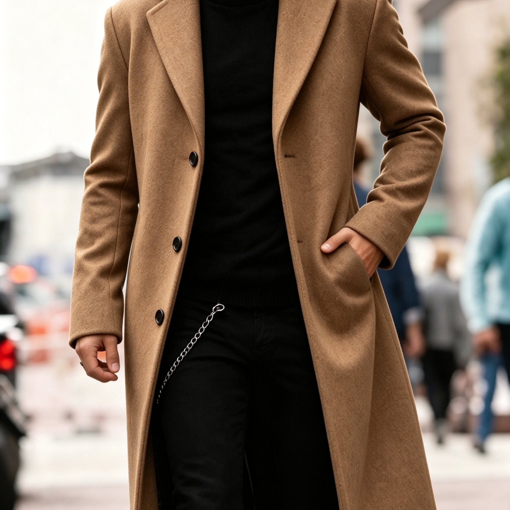 Eamon Notch Lapel Longline Overcoat_13
