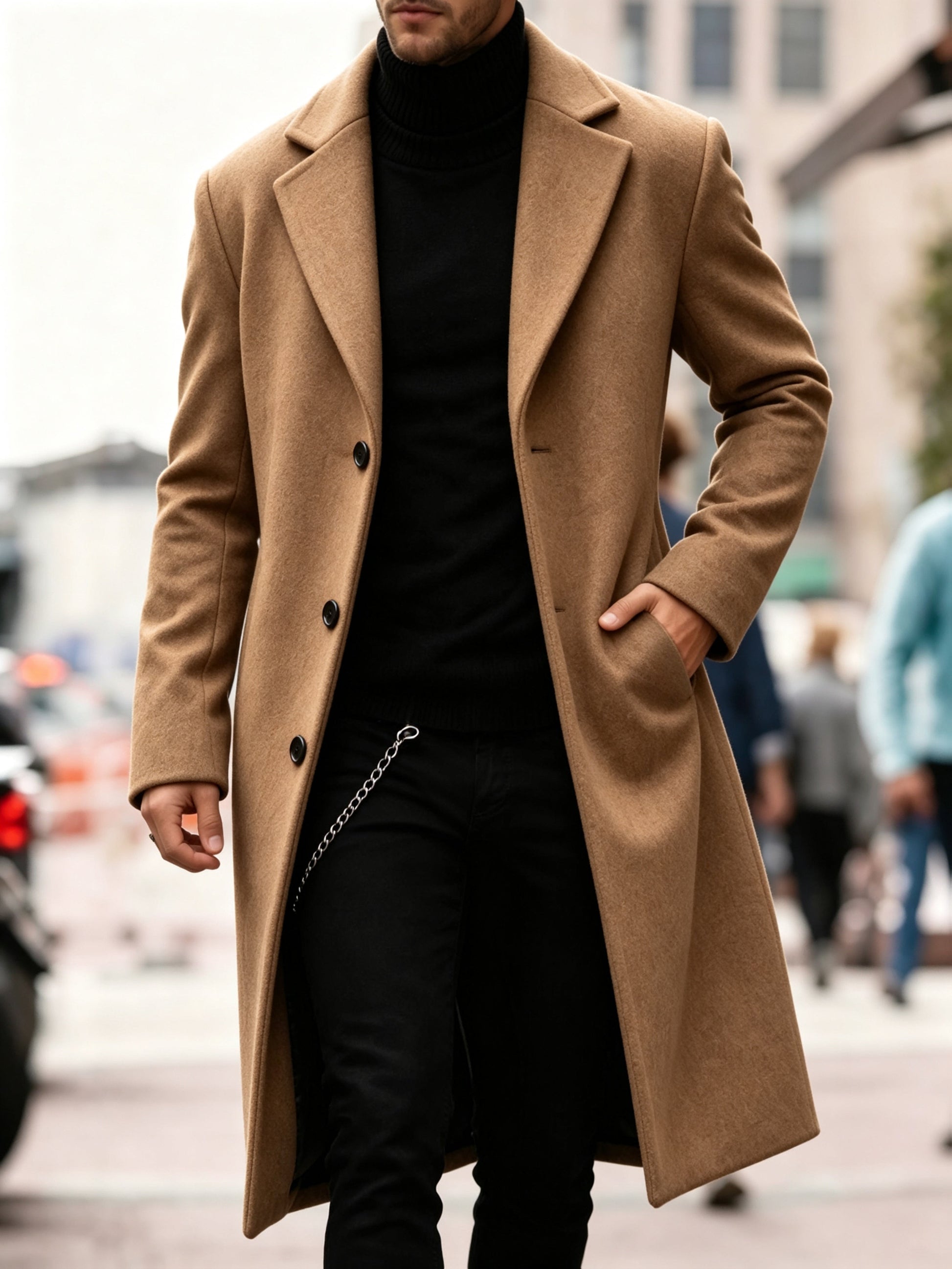 Eamon Notch Lapel Longline Overcoat_14