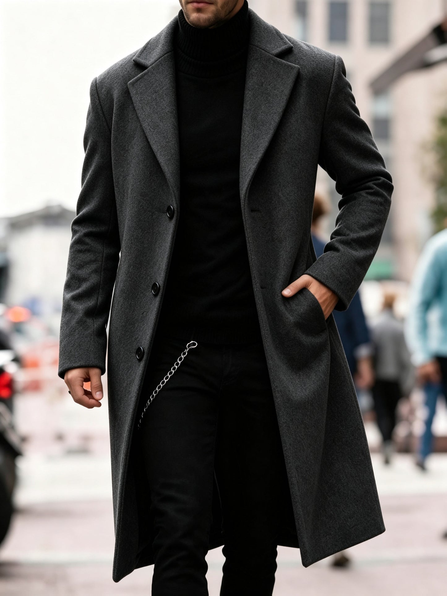 Eamon Notch Lapel Longline Overcoat_26