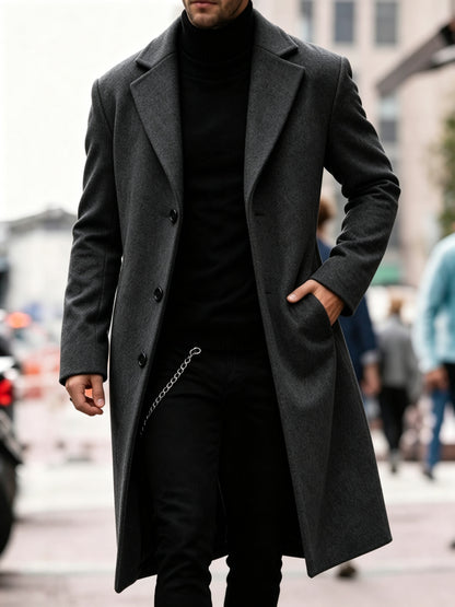 Eamon Notch Lapel Longline Overcoat_26