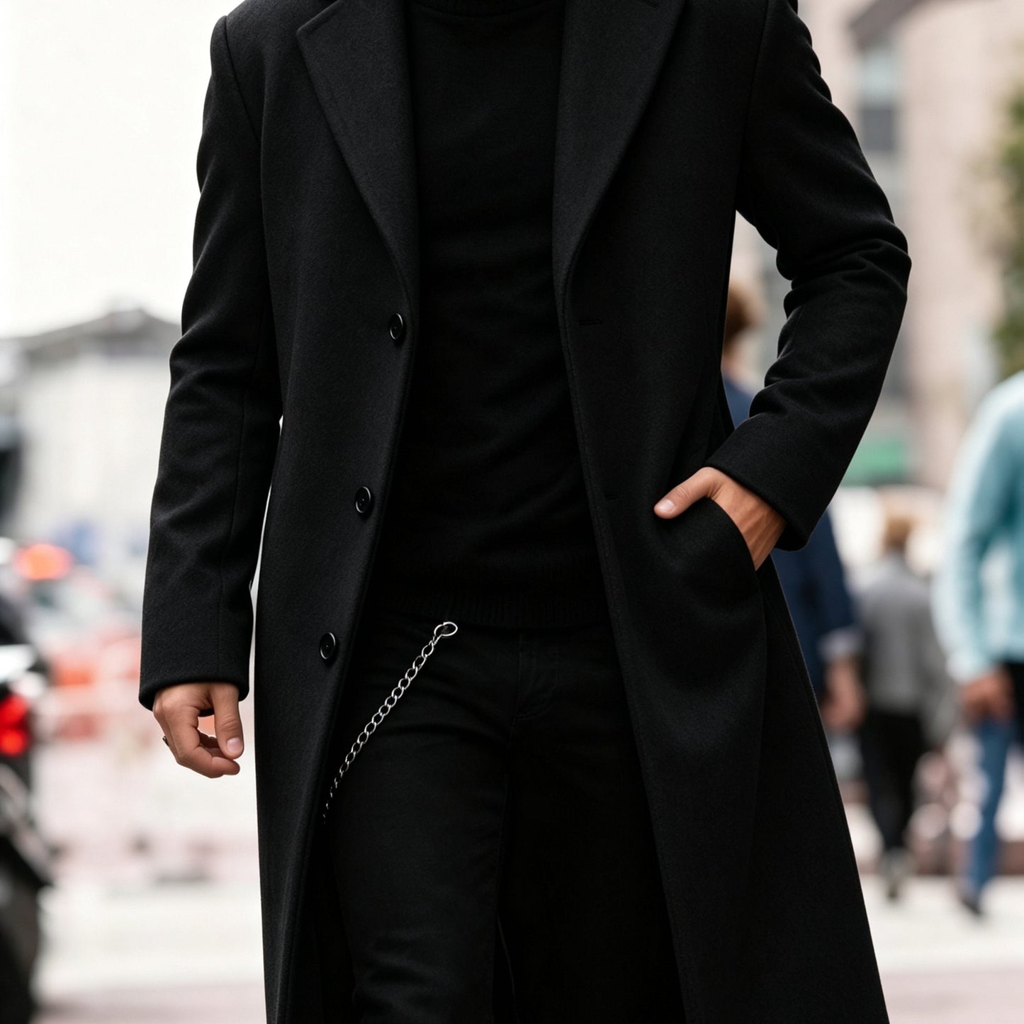 Eamon Notch Lapel Longline Overcoat_7