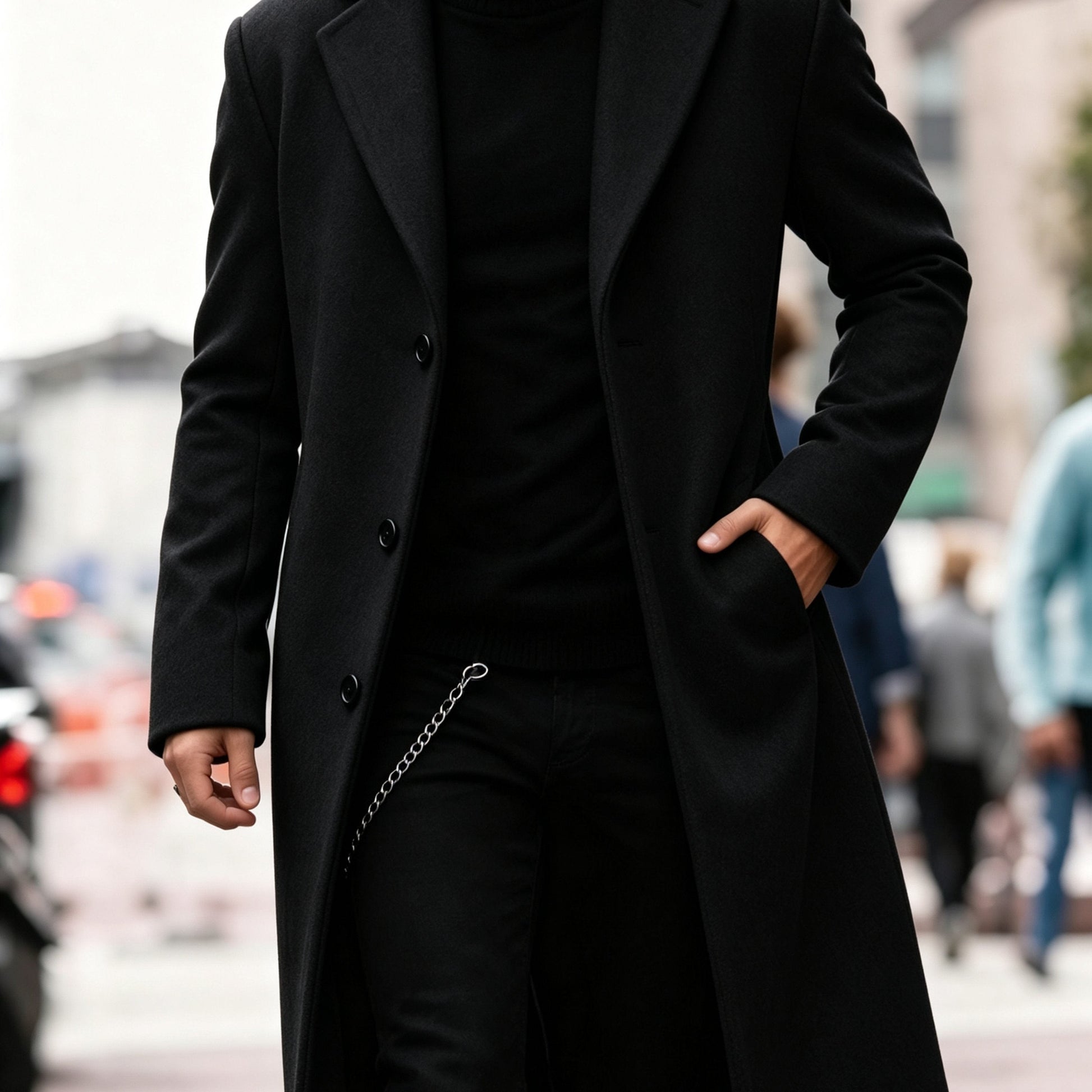 Eamon Notch Lapel Longline Overcoat_7
