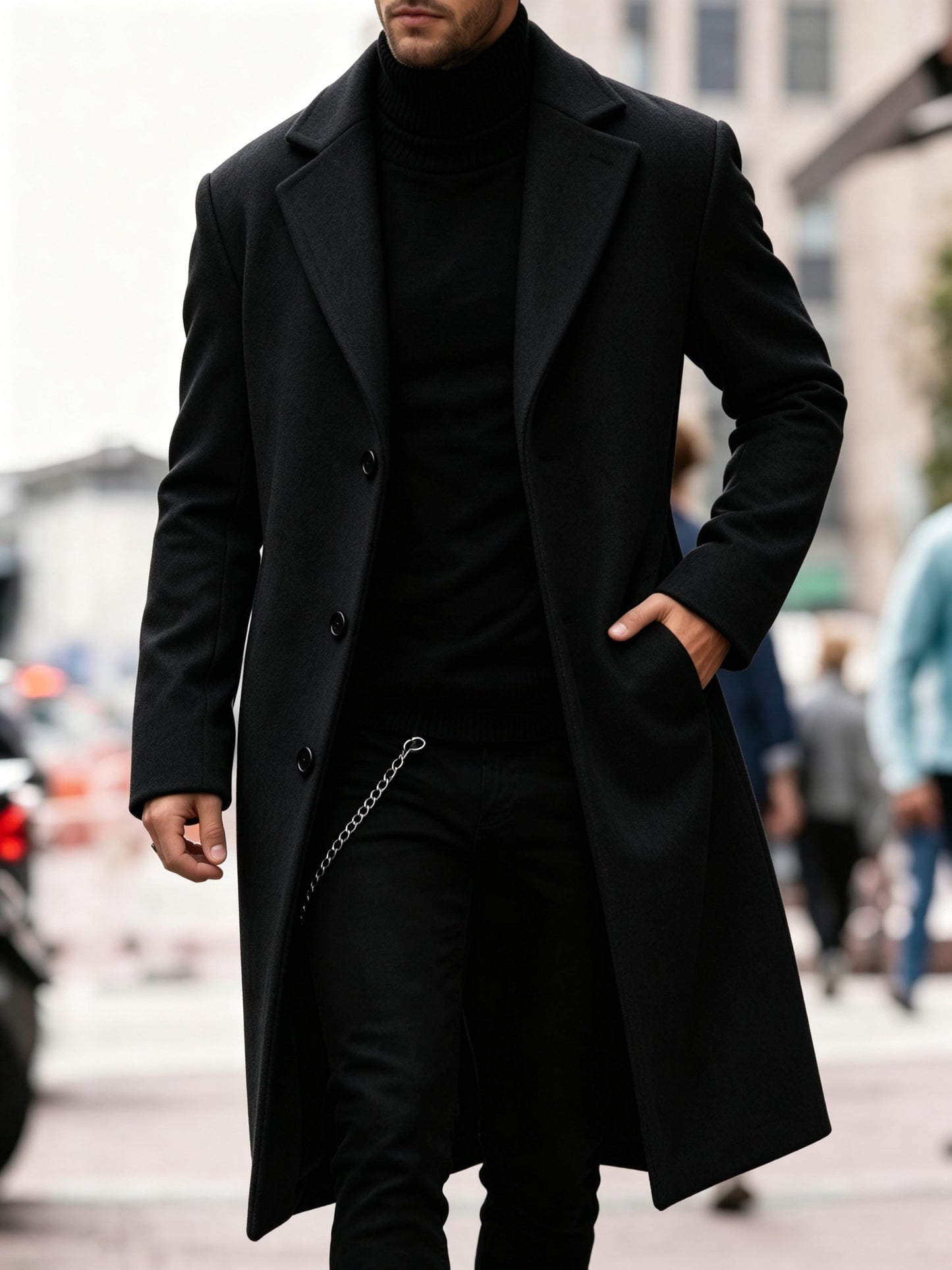Eamon Notch Lapel Longline Overcoat_8