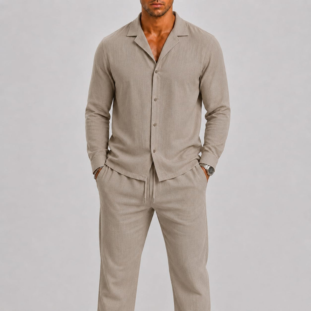 Langford Textured Linen Two Piece Set