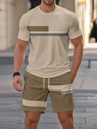 Prosper Stripe Panel Tee and Shorts Set