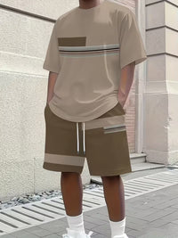 Prosper Stripe Panel Tee and Shorts Set