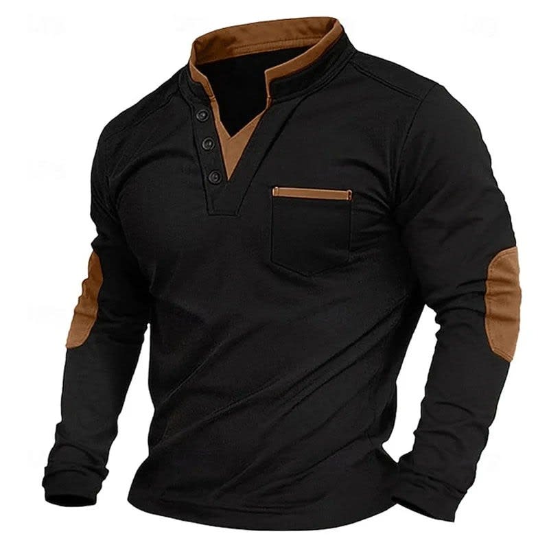 Stanley Stand Collar Long Sleeve Henley